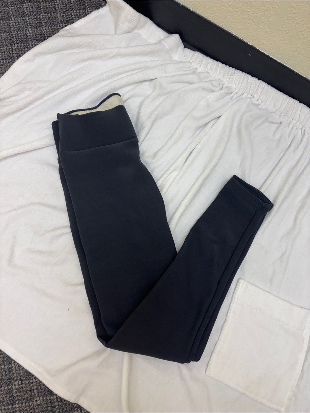 Girls' Black Fleece-Lined Leggings